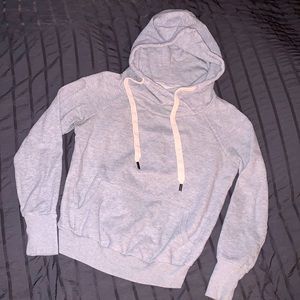 NSF like new! Lisse Hoodie Heather Gray with cream colored extra wide drawstring